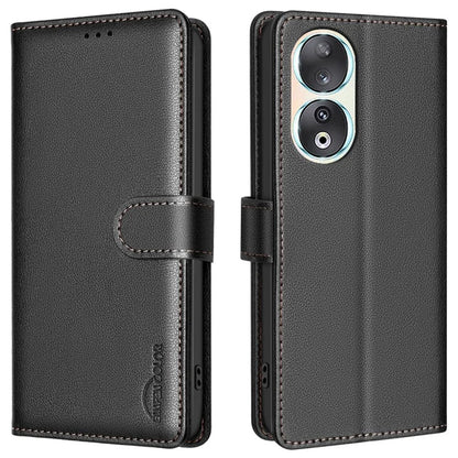 BINFEN COLOR BF32 For Honor 90 Case RFID Blocking PU Leather Protective Phone Cover