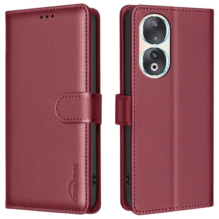 BINFEN COLOR BF32 For Honor 90 Case RFID Blocking PU Leather Protective Phone Cover