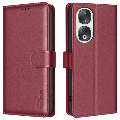 BINFEN COLOR BF32 For Honor 90 Case RFID Blocking PU Leather Protective Phone Cover