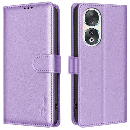 BINFEN COLOR BF32 For Honor 90 Case RFID Blocking PU Leather Protective Phone Cover