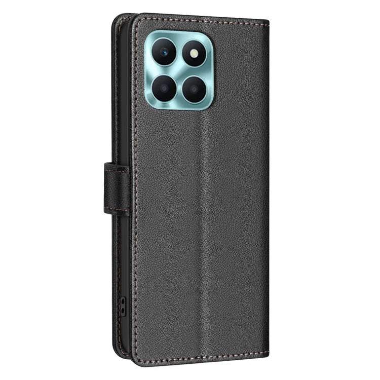 BINFEN COLOR BF32 For Honor X6a 4G Leather Phone Case Litchi Texture RFID Blocking