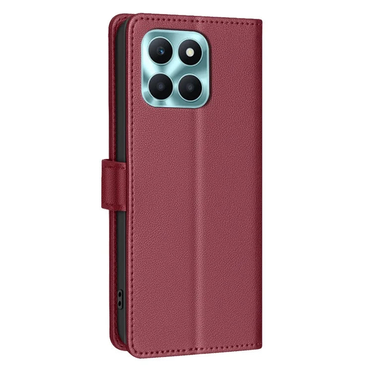 BINFEN COLOR BF32 For Honor X6a 4G Leather Phone Case Litchi Texture RFID Blocking