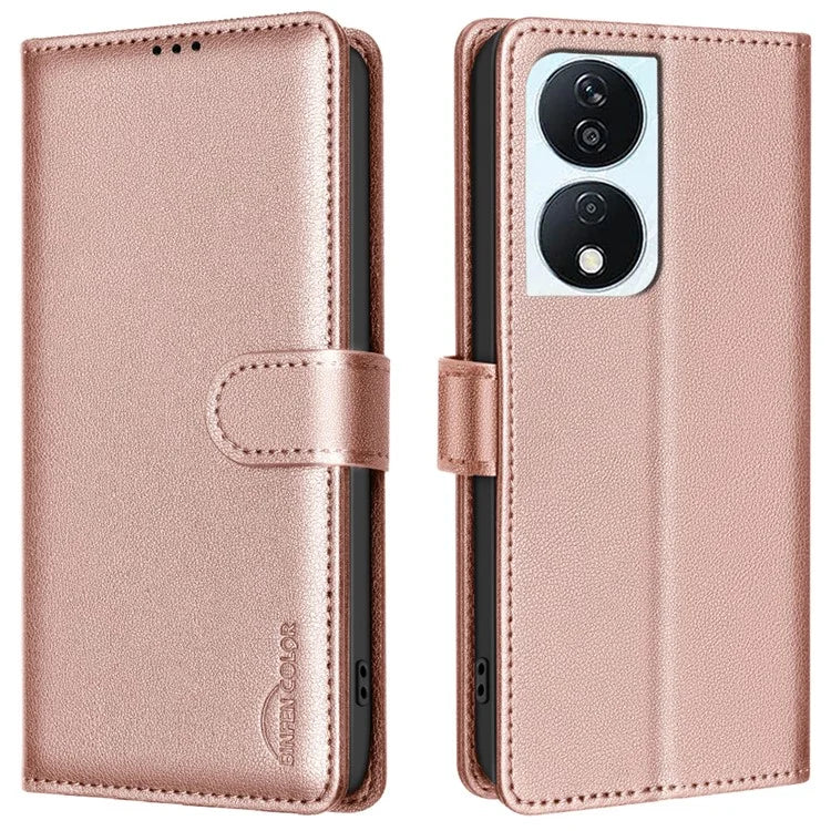 BINFEN COLOR BF32 For Honor X7b 4G / 90 Smart Case Leather Cover RFID Blocking