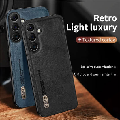 For Samsung Galaxy M55 5G / C55 5G / F55 5G Case Frosted TPU+PU Phone Cover with Built-In Metal Sheet