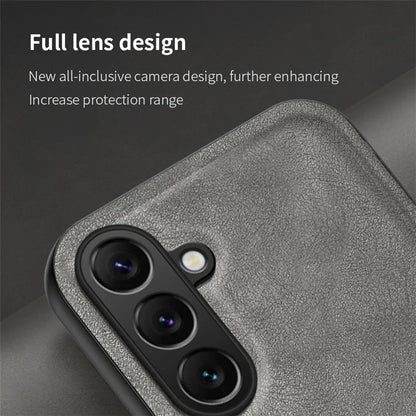 For Samsung Galaxy M55 5G / C55 5G / F55 5G Case Frosted TPU+PU Phone Cover with Built-In Metal Sheet