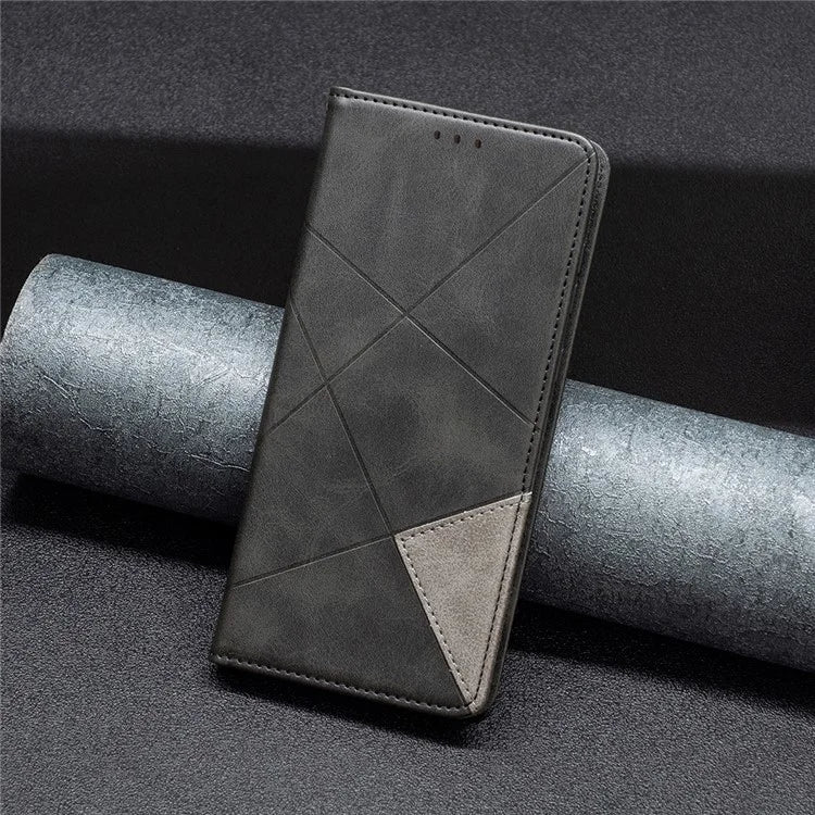For iPhone 16 Plus Case PU Leather Rhombus Pattern Shockproof Phone Cover