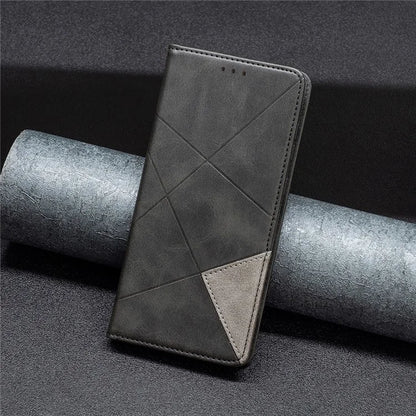 For iPhone 16 Plus Case PU Leather Rhombus Pattern Shockproof Phone Cover