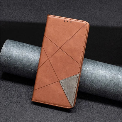 For iPhone 16 Plus Case PU Leather Rhombus Pattern Shockproof Phone Cover