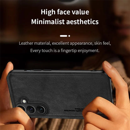 For Samsung Galaxy F15 5G Matte Phone Case TPU+PU Phone Cover Work with Magnetic Car Holder