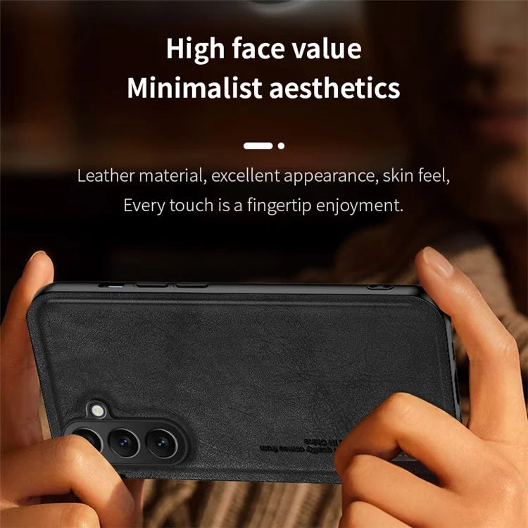 For Samsung Galaxy M34 5G / F34 5G Case Matte Texture TPU+Leather Phone Cover Non-Slip Shockproof