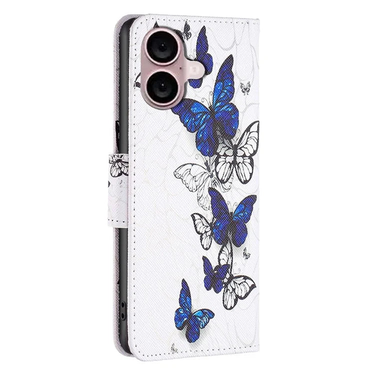 For iPhone 16 Plus Case Pattern Print Wallet Leather Stand Flip Phone Cover
