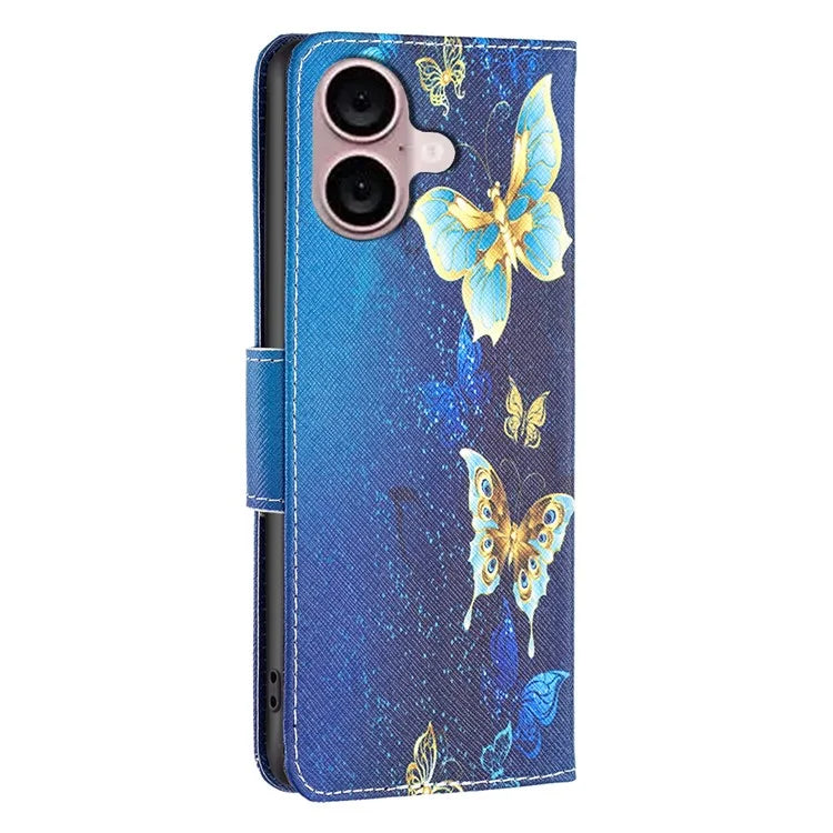 For iPhone 16 Plus Case Pattern Print Wallet Leather Stand Flip Phone Cover