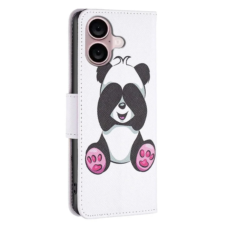 For iPhone 16 Plus Case Pattern Print Wallet Leather Stand Flip Phone Cover