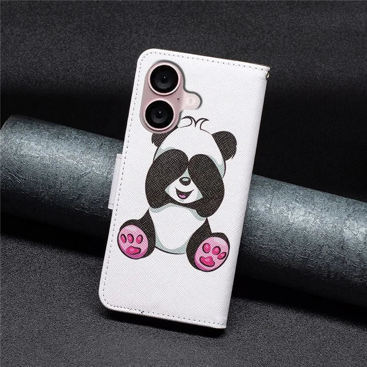 For iPhone 16 Plus Case Pattern Print Wallet Leather Stand Flip Phone Cover