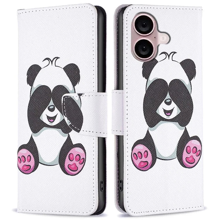 For iPhone 16 Case Pattern Printing Wallet Leather Flip Phone Cover