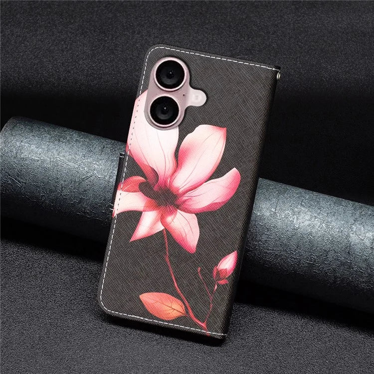 For iPhone 16 Case Pattern Printing Wallet Leather Flip Phone Cover