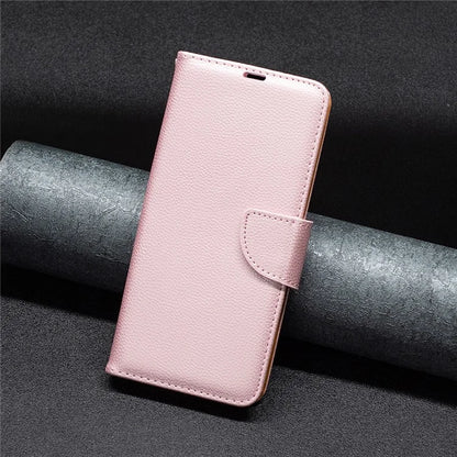 For iPhone 16 Plus Case Litchi Texture Leather Wallet Support Stand Phone Cover