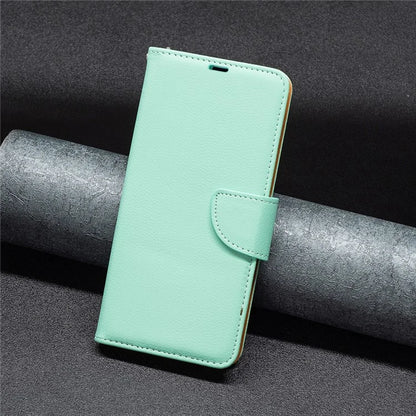 For iPhone 16 Case Drop Proof Wallet Litchi Texture Leather Phone Cover