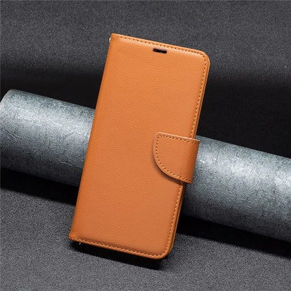 For iPhone 16 Case Drop Proof Wallet Litchi Texture Leather Phone Cover