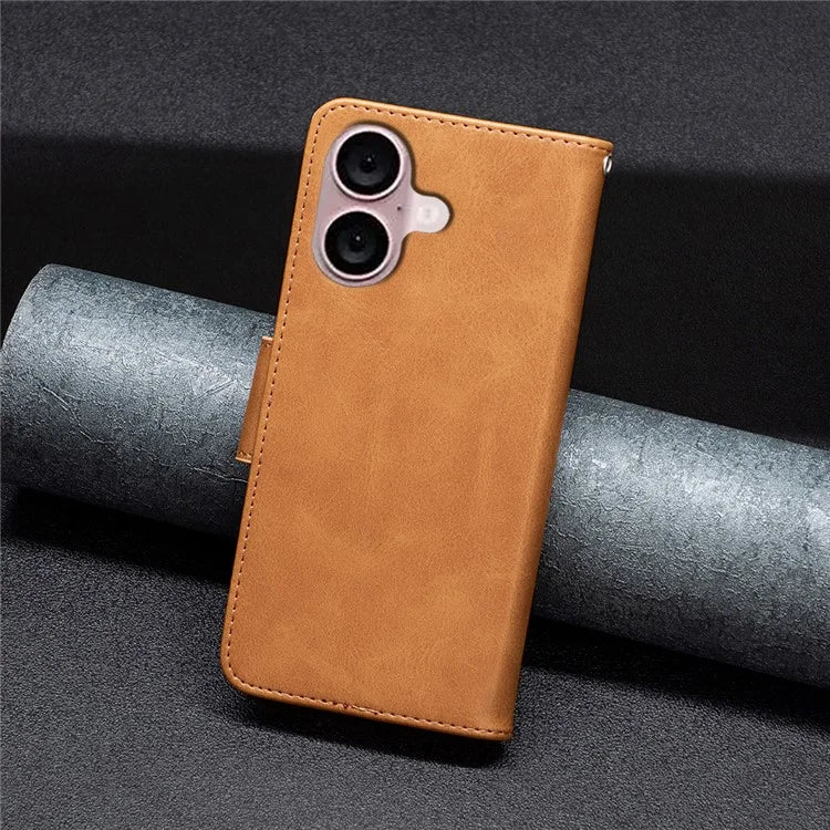 For iPhone 16 Case Shockproof Leather Stand Wallet Mobile Phone Cover