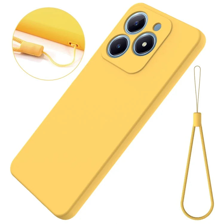 For Realme C63 4G / Narzo N63 4G Slim Case Liquid Silicone Phone Cover with Wrist Strap