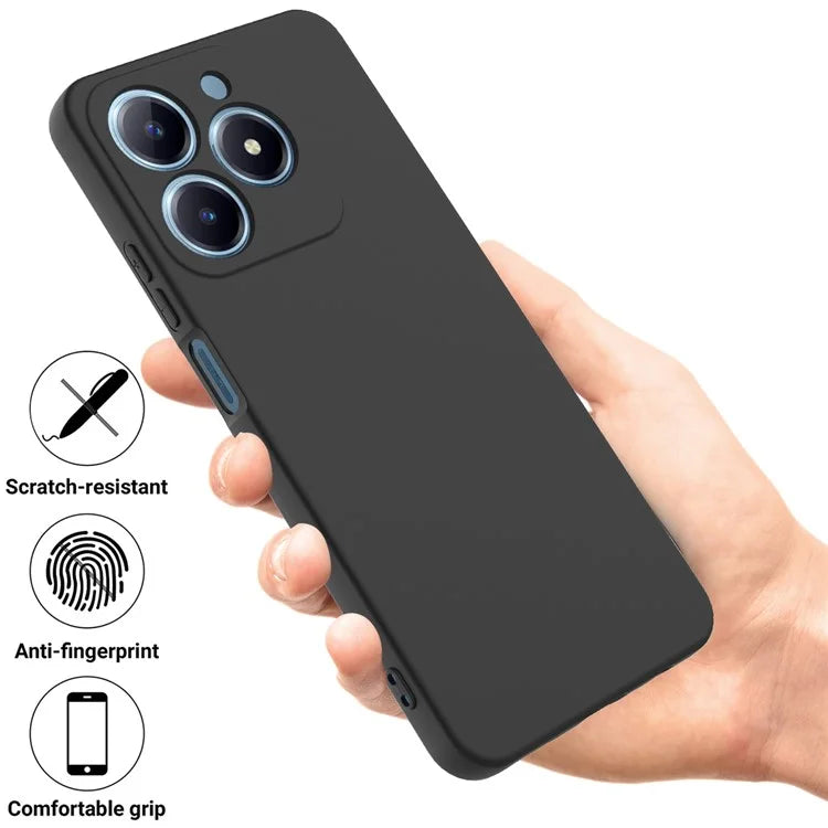 For Realme C63 4G / Narzo N63 4G Slim Case Liquid Silicone Phone Cover with Wrist Strap