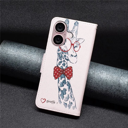 For iPhone 16 Plus Leather Case Pattern Printing Wallet Stand Anti-Fall Phone Cover