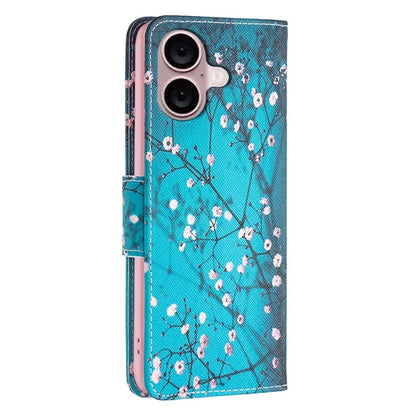 For iPhone 16 Plus Leather Case Pattern Printing Wallet Stand Anti-Fall Phone Cover