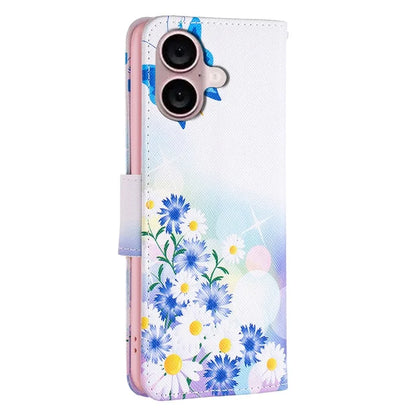 For iPhone 16 Plus Leather Case Pattern Printing Wallet Stand Anti-Fall Phone Cover