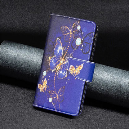 BF03 For iPhone 16 Plus Case Pattern Printing Zipper Leather Phone Stand Cover