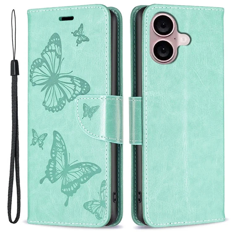 For iPhone 16 Plus Anti-Scratch Phone Stand Case Wallet Leather Phone Cover