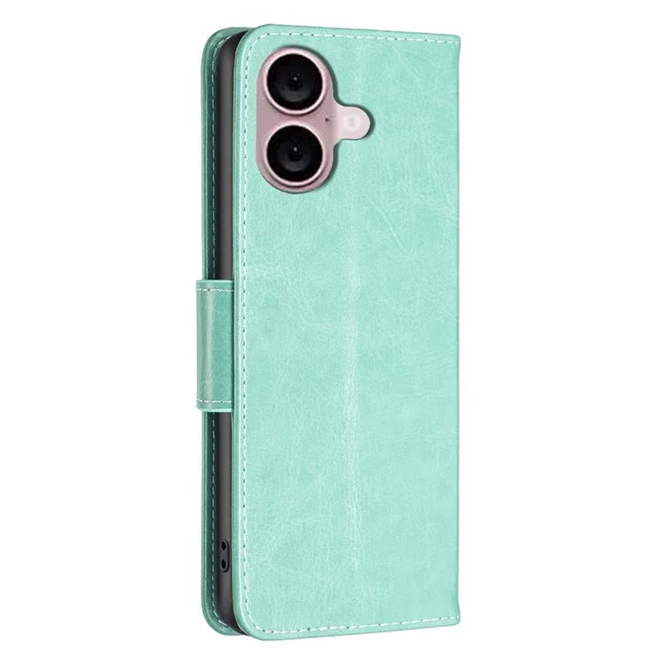 For iPhone 16 Plus Anti-Scratch Phone Stand Case Wallet Leather Phone Cover