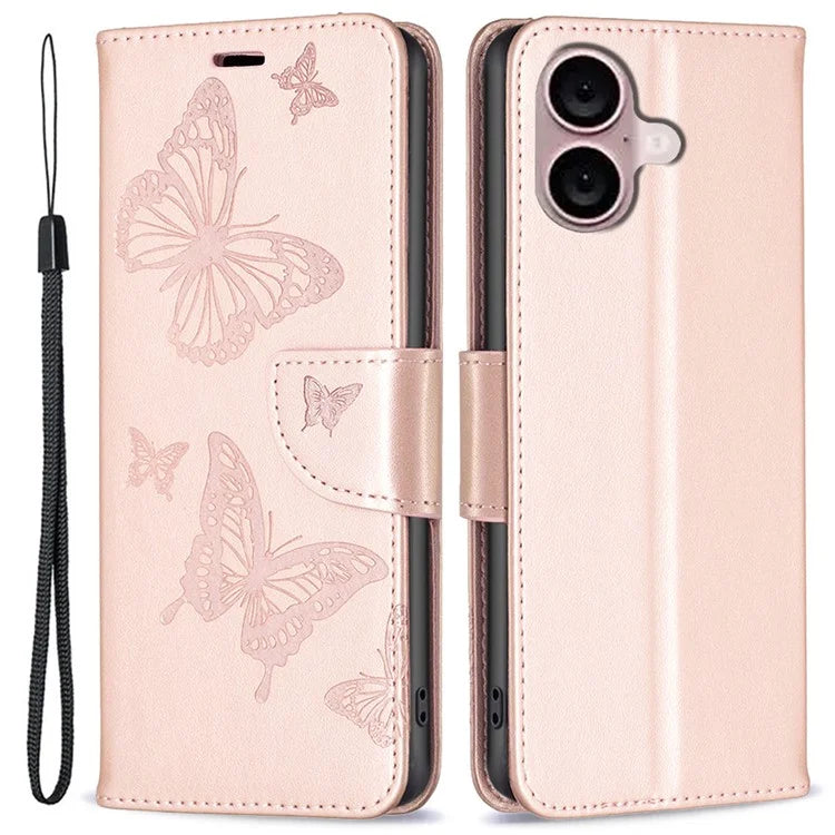 For iPhone 16 Plus Anti-Scratch Phone Stand Case Wallet Leather Phone Cover
