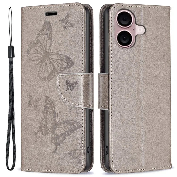 For iPhone 16 Plus Anti-Scratch Phone Stand Case Wallet Leather Phone Cover