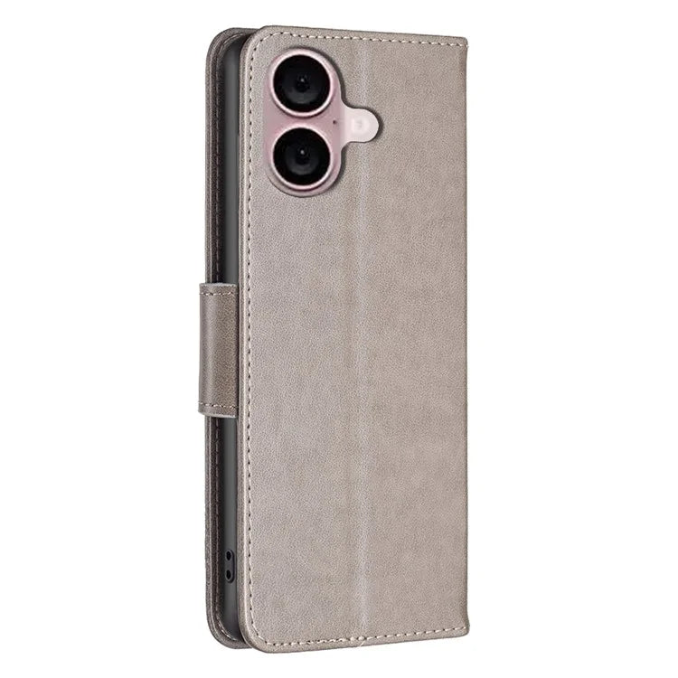 For iPhone 16 Plus Anti-Scratch Phone Stand Case Wallet Leather Phone Cover