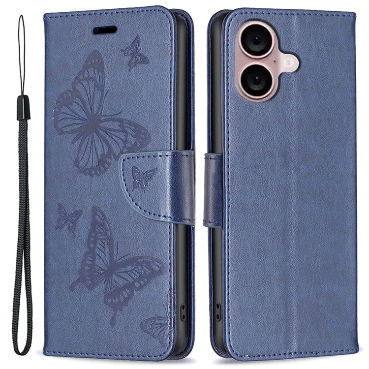 For iPhone 16 Plus Anti-Scratch Phone Stand Case Wallet Leather Phone Cover