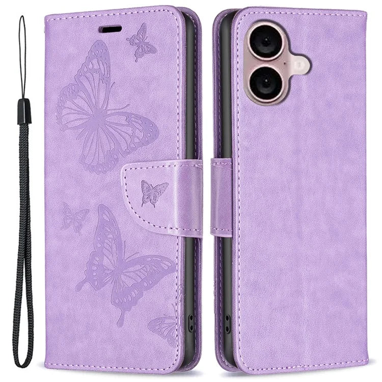 For iPhone 16 Plus Anti-Scratch Phone Stand Case Wallet Leather Phone Cover