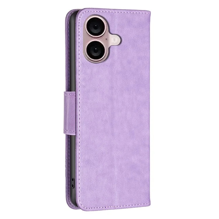 For iPhone 16 Plus Anti-Scratch Phone Stand Case Wallet Leather Phone Cover