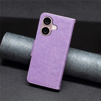 For iPhone 16 Plus Anti-Scratch Phone Stand Case Wallet Leather Phone Cover