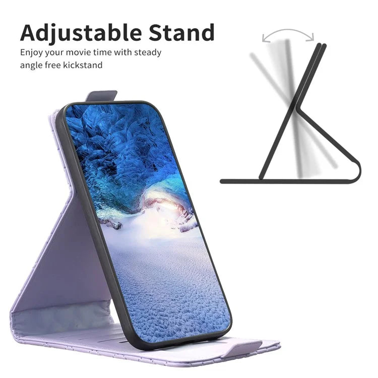 BF30 For iPhone 16 Vertical Flip Phone Case Rhombus Grid PU Leather Cell Phone Stand Cover