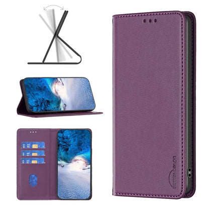 BINFEN COLOR BF18 For iPhone 16 Case Magnetic Closing PU Leather Card Holder Phone Cover