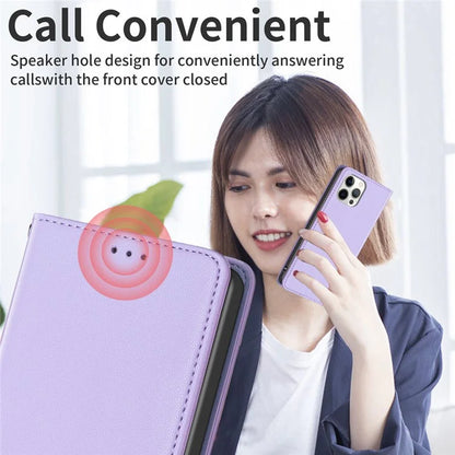 BINFEN COLOR BF18 For iPhone 16 Case Magnetic Closing PU Leather Card Holder Phone Cover