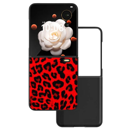 For Honor Magic V Flip 5G Case PU Leather Leopard Pattern Back Phone Cover