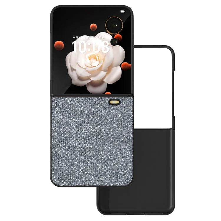 For Honor Magic V Flip 5G Case PU Leather Rhinestone Texture Phone Cover