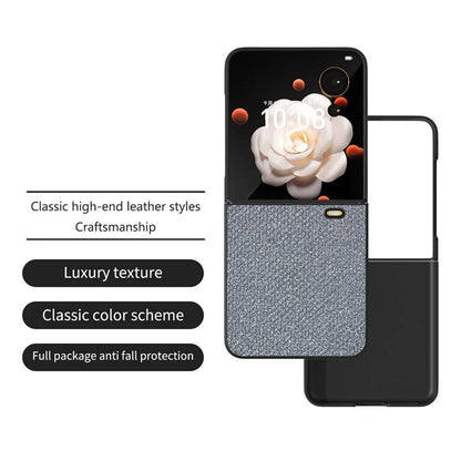 For Honor Magic V Flip 5G Case PU Leather Rhinestone Texture Phone Cover