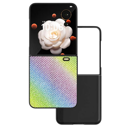 For Honor Magic V Flip 5G Case PU Leather Rhinestone Texture Phone Cover