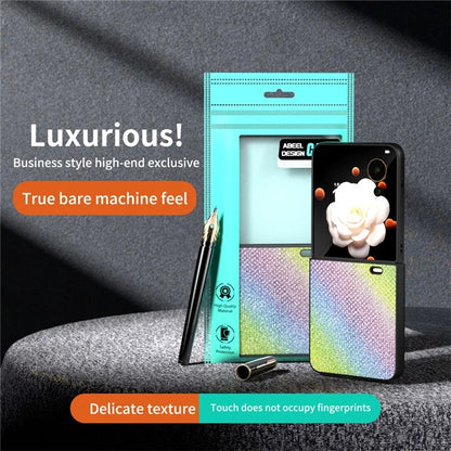 For Honor Magic V Flip 5G Case PU Leather Rhinestone Texture Phone Cover