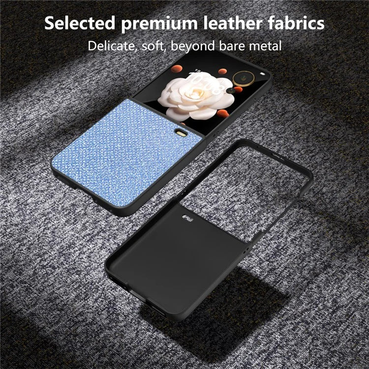 For Honor Magic V Flip 5G Case PU Leather Rhinestone Texture Phone Cover
