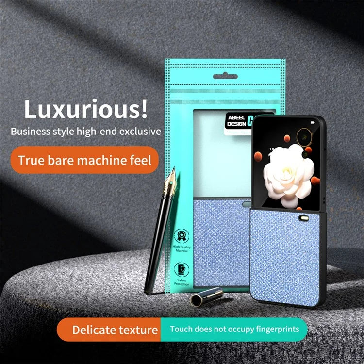 For Honor Magic V Flip 5G Case PU Leather Rhinestone Texture Phone Cover
