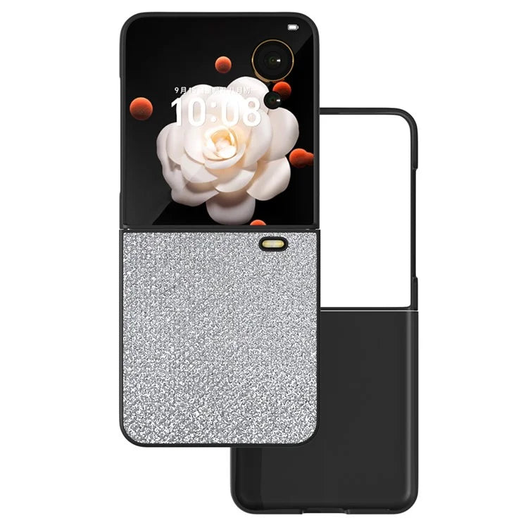 For Honor Magic V Flip 5G Case PU Leather Rhinestone Texture Phone Cover